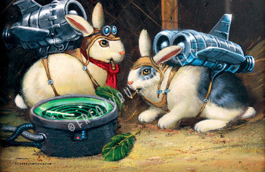 Aviator Bunnies Poster