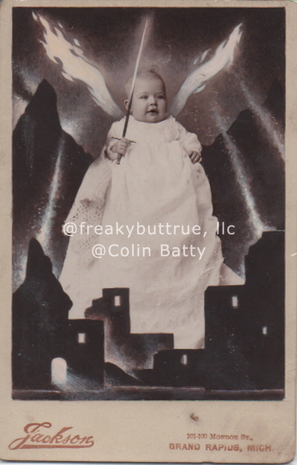 Original Cabinet Card - CC062 Baby with Sword