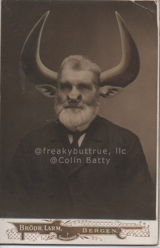 Original Cabinet Card - CC032 The Browsing Gentleman of Bergen