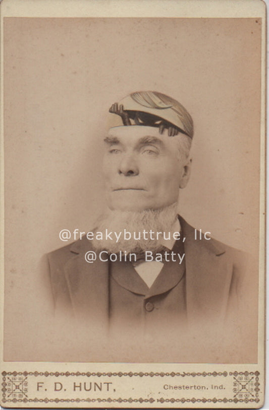 Original Cabinet Card - CC106 Demon in Puritan Man's Head