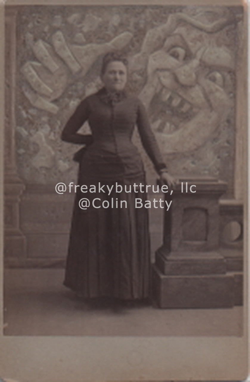 Evil Portrait Behind Woman Print by Colin Batty
