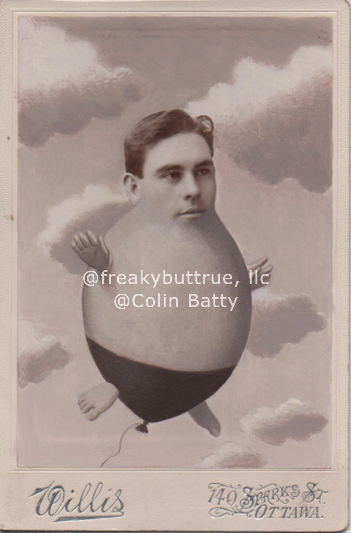 Original Cabinet Card - CC214 Floating Balloon Man