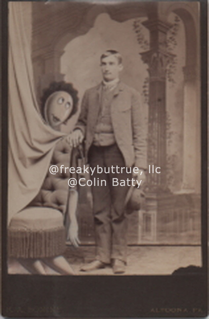 Man with Balloon Head Partner Print by Colin Batty