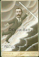 Original Cabinet Card - CC113 Man on Pole in Sea