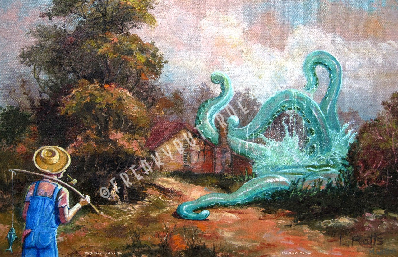 A new, 11" x 17" printed poster from the (NERC) painting by Mike Wellins. NERC stands for Non Elective Retroactive Collaboration. Comes rolled in a sturdy tube.