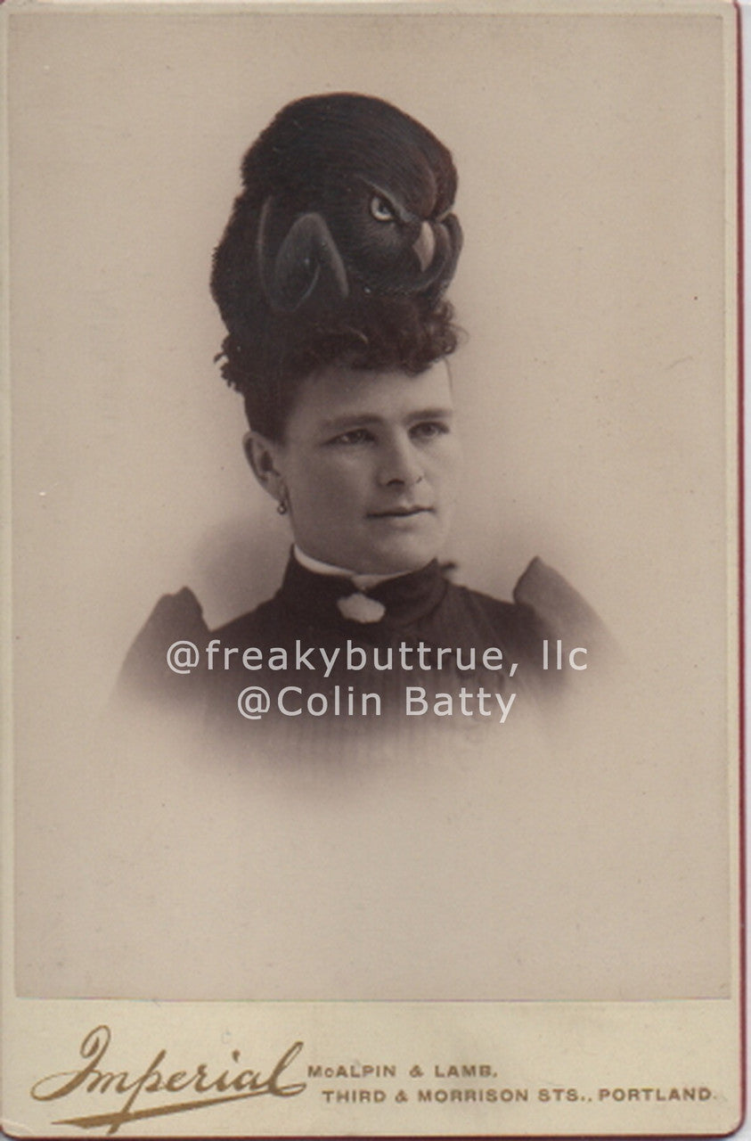 Owl Hat Woman Print by Colin Batty