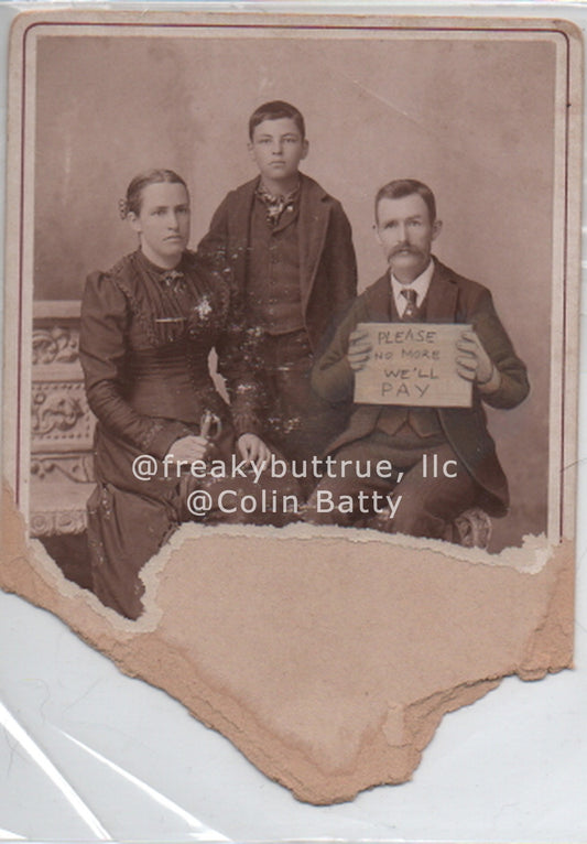 Original Cabinet Card - CC133 Please No More We'll Pay
