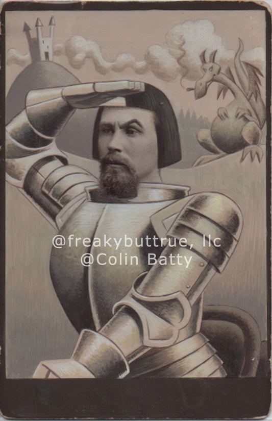 Original Cabinet Card - CC117 Saluting Armored Man