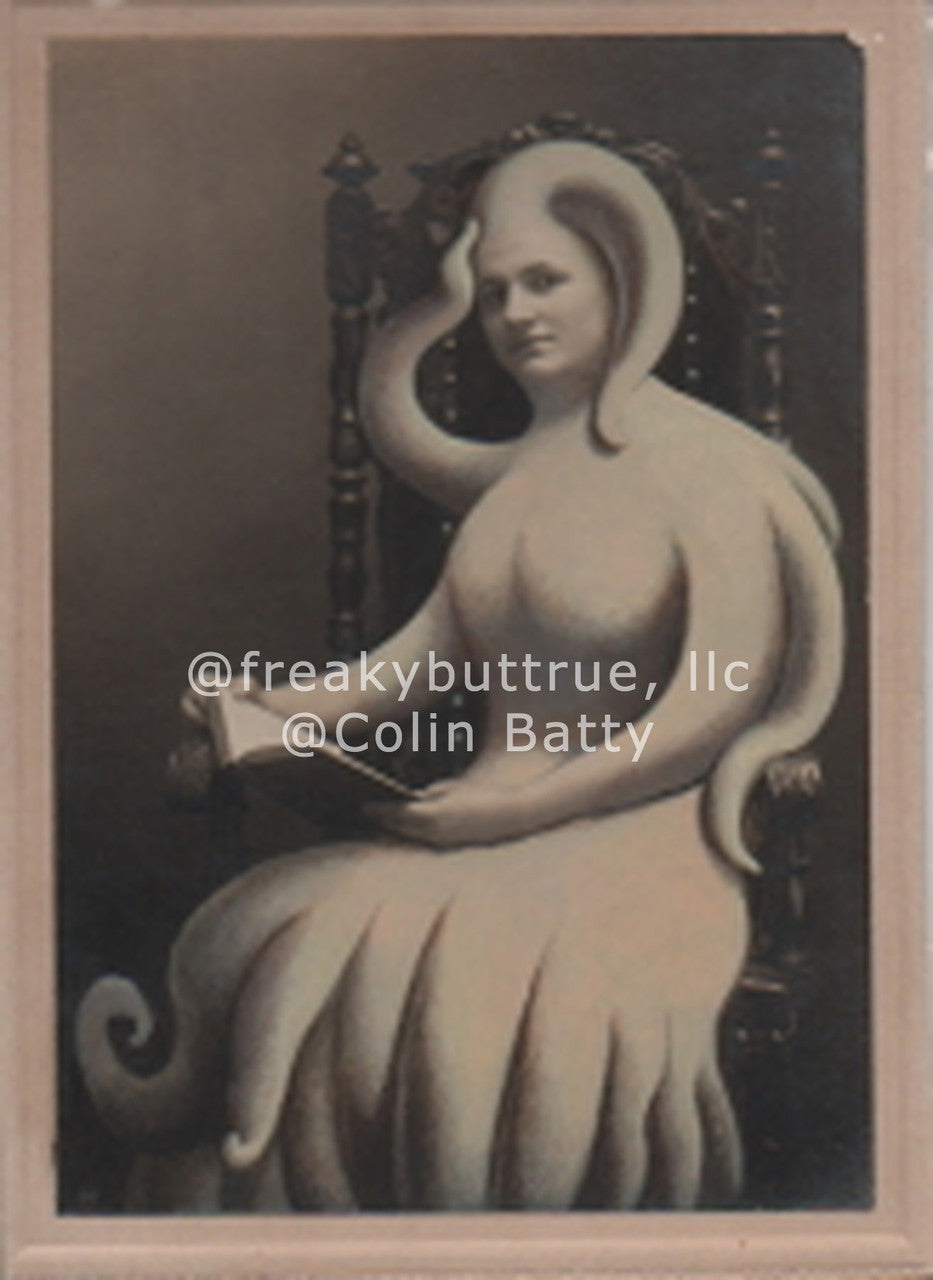 Smooth Tentacle Reading Woman Print by Colin Batty