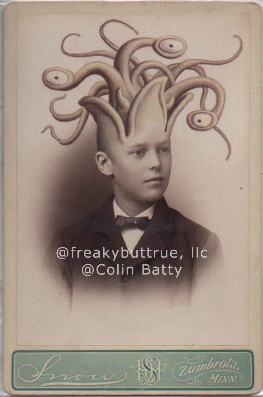 Tentacle Brain Boy Print by Colin Batty