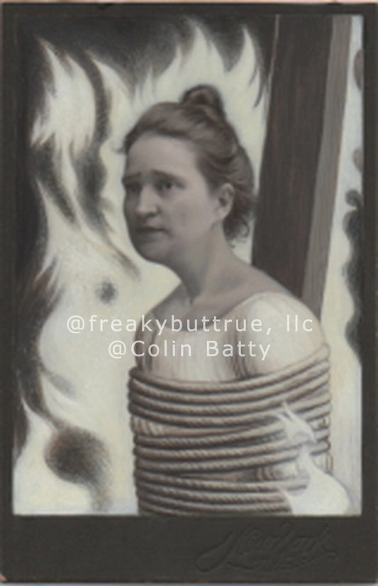 Original Cabinet Card - CC121 Woman Burned at Stake