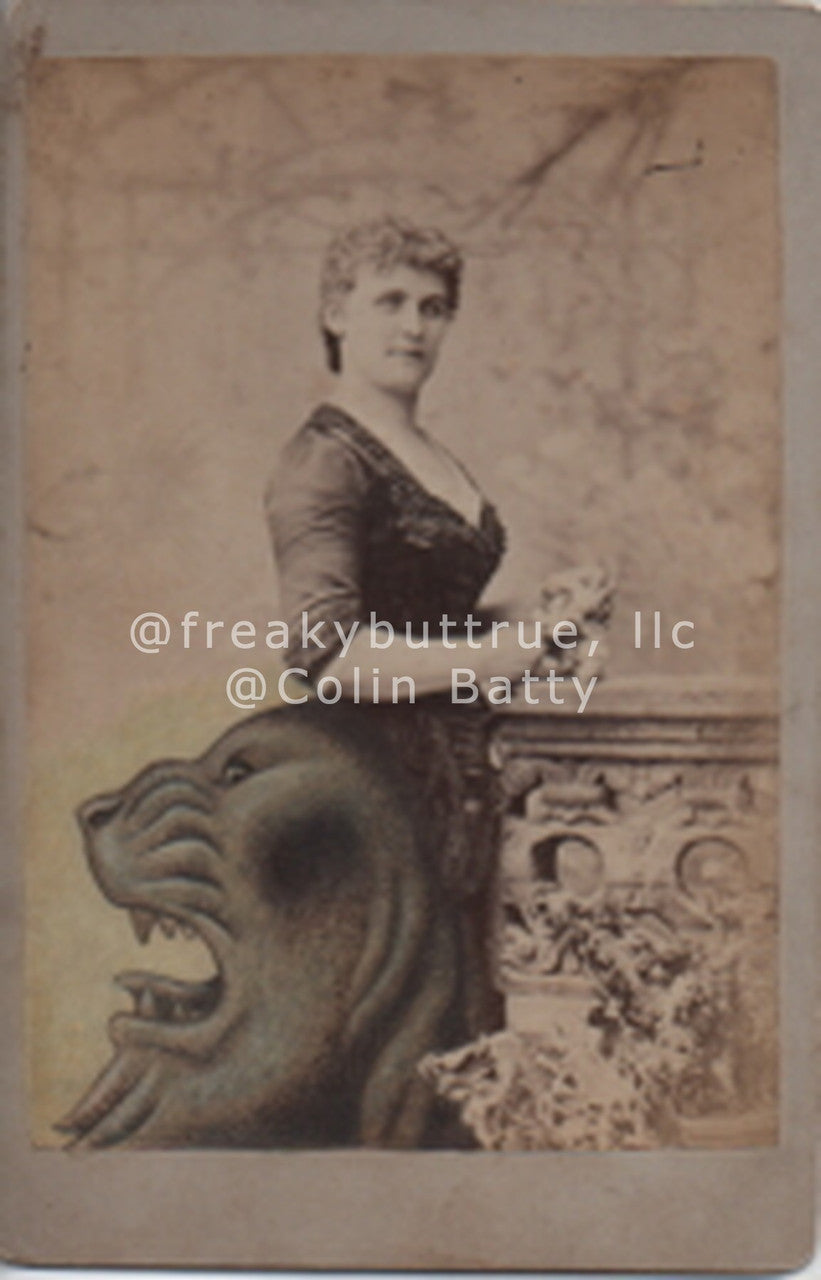 Woman in a Lion Dress Print by Colin Batty