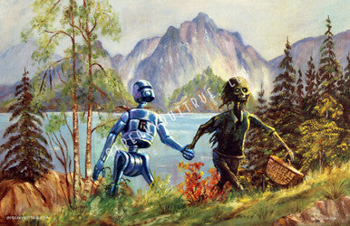Zombie Robot Picnic Poster