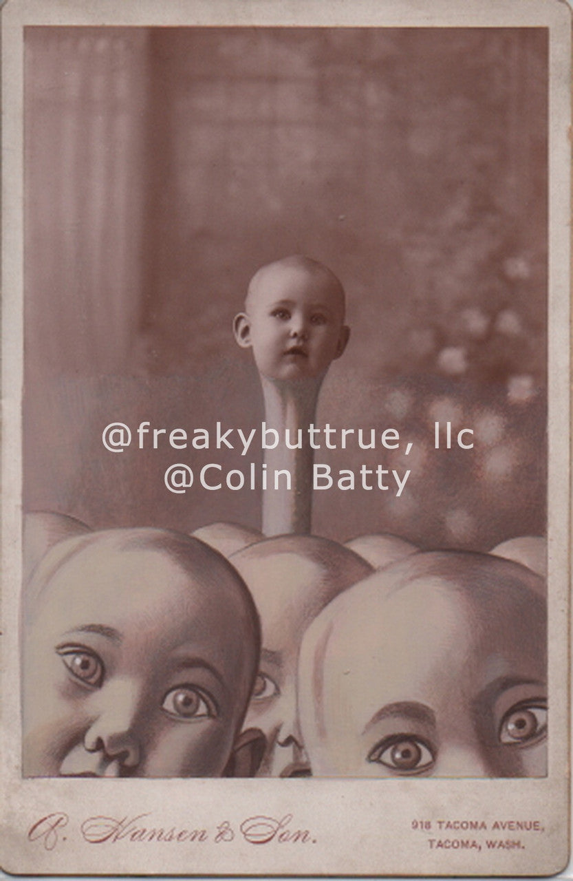 Long Head Baby Over Babies Print by Colin Batty
