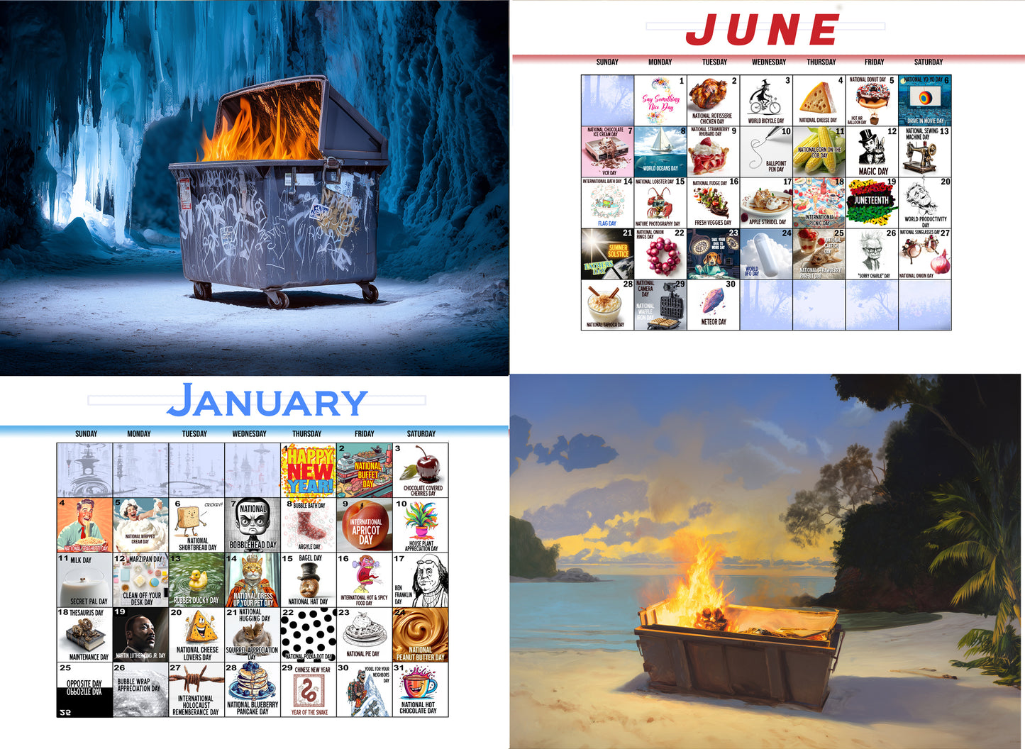 The Freakybuttrue 2026 Dumpster Fire Calendar - Free Shipping!