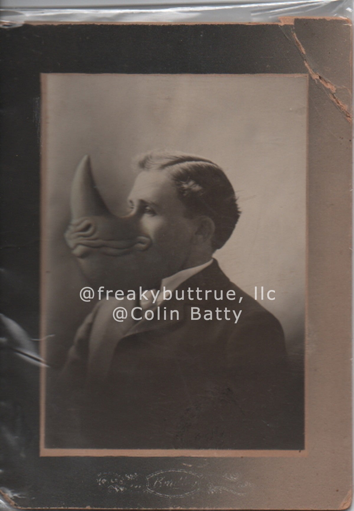 Original Cabinet Card - Rhino Man