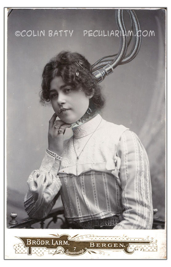 SOLD Original Cabinet Card - CC039 - Miss Astrid Vang and the Etheric Courtship