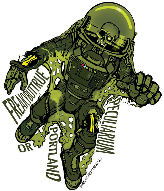 100% cotton tee with Zombie Astronaut design, by Mike Wellins.