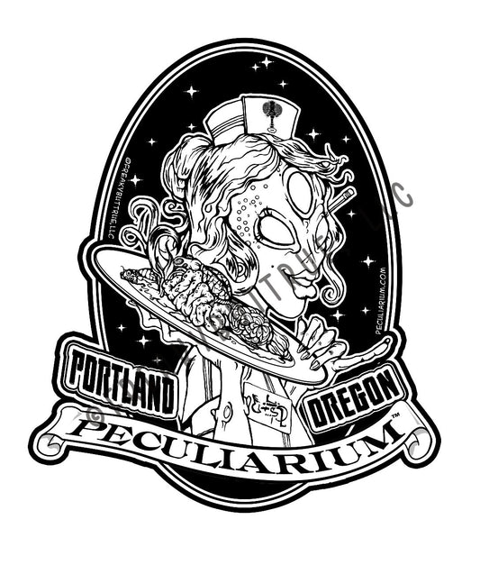 Alien Waitress Hologram Sticker