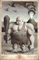 Baby Caveman with Club PRINT from Colin Batty's original Cabinet Card Collection.