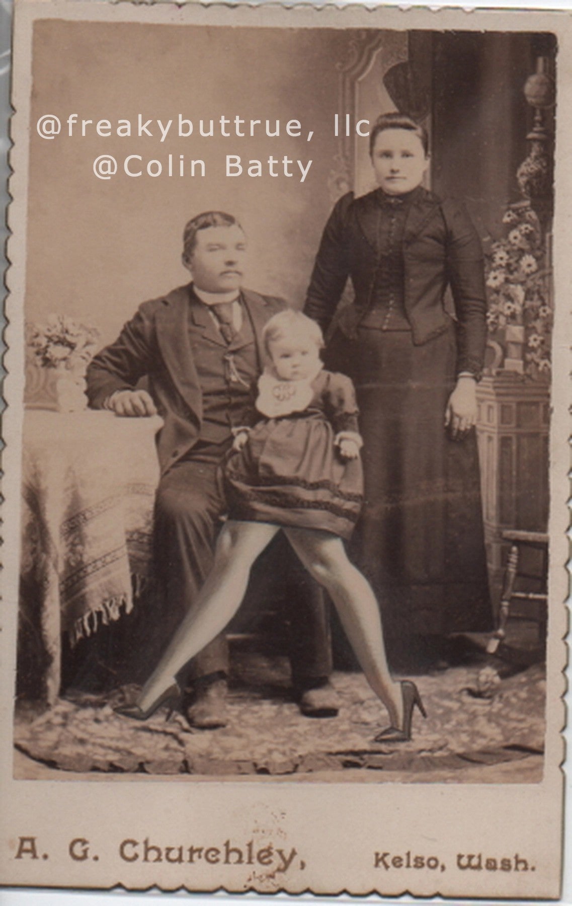 Original Cabinet Card - CC144 Baby with Sexy Legs