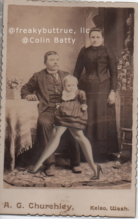 Original Cabinet Card - CC144 Baby with Sexy Legs