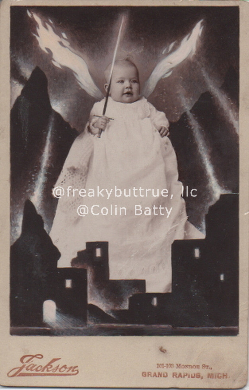 Baby with Sword Print by Colin Batty