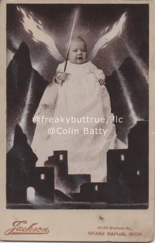 Baby with Sword Print by Colin Batty