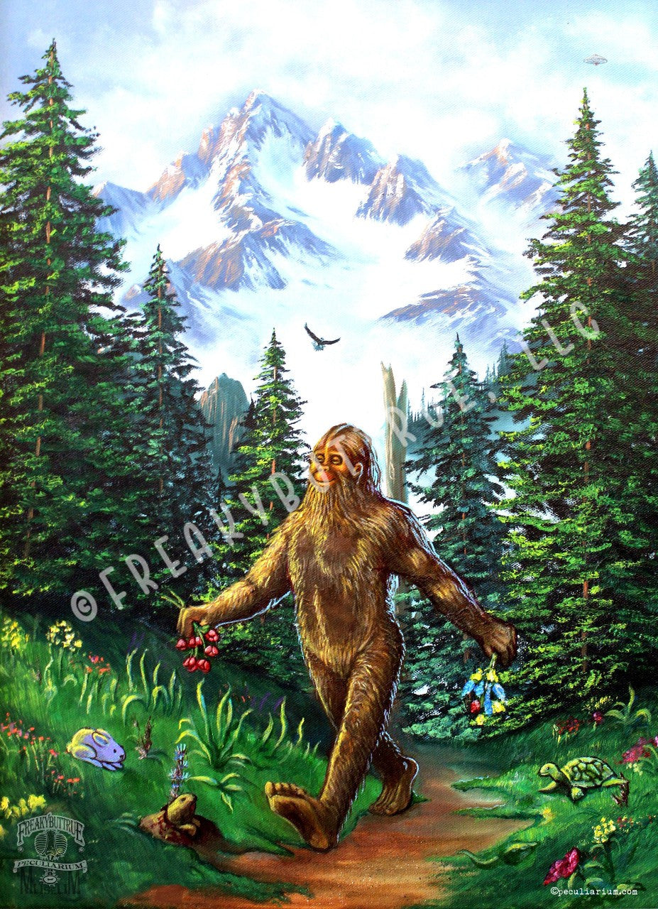 Bigfoot Strolling Jumbo Postcard