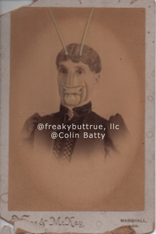 Bug Head Lady Print by Colin Batty