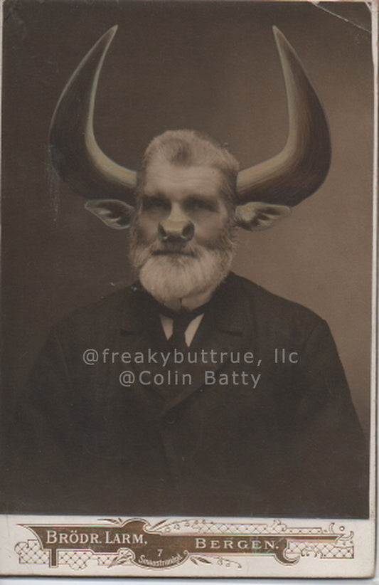 Bull Man Print by Colin Batty