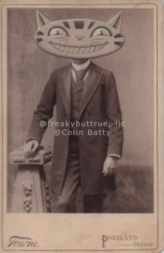 Cartoon Cat Headed Man Print by Colin Batty