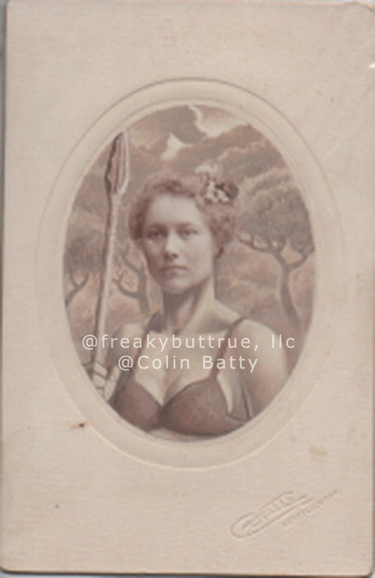 Cave Woman with Spear Print by Colin Batty