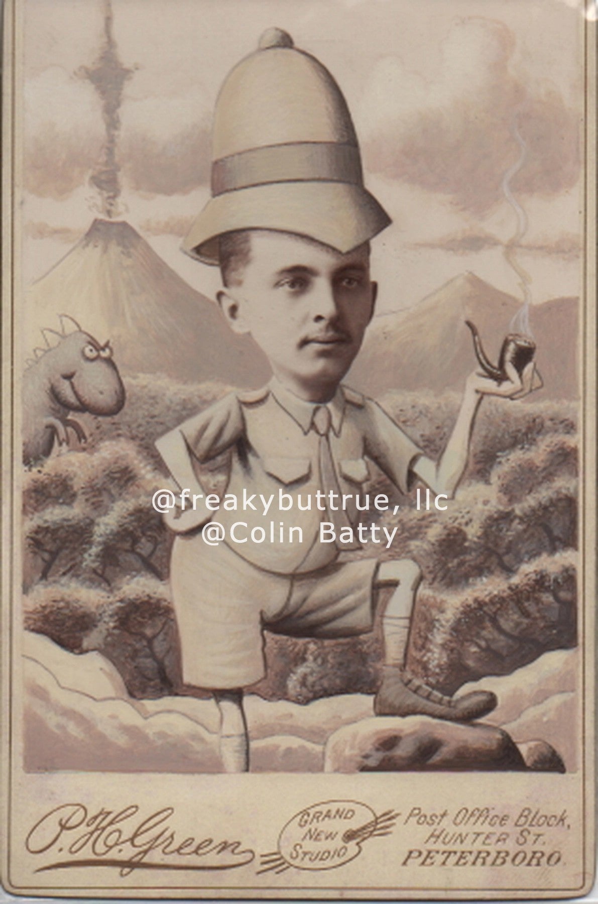 Original Cabinet Card - CC195 Dino Explorer with Pipe