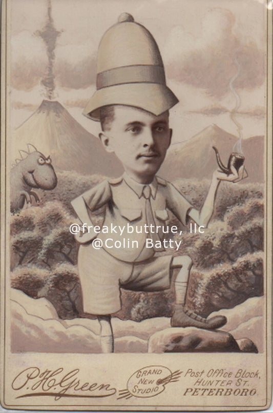 Dino Explorer with Pipe Print by Colin Batty