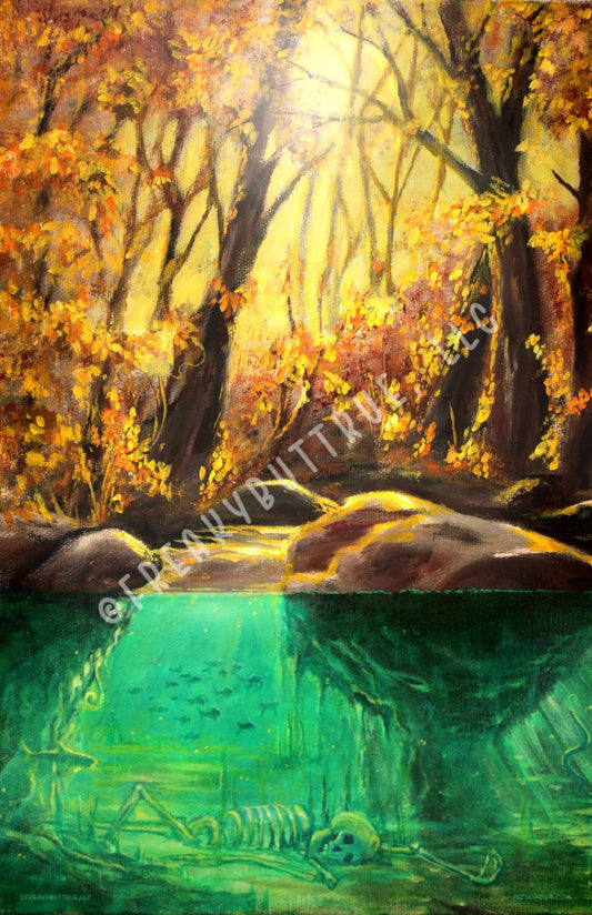 A new, 11" x 17" printed poster from the (NERC) painting by Mike Wellins.  NERC stands for Non Elective Retroactive Collaboration.  Comes rolled in a sturdy tube.