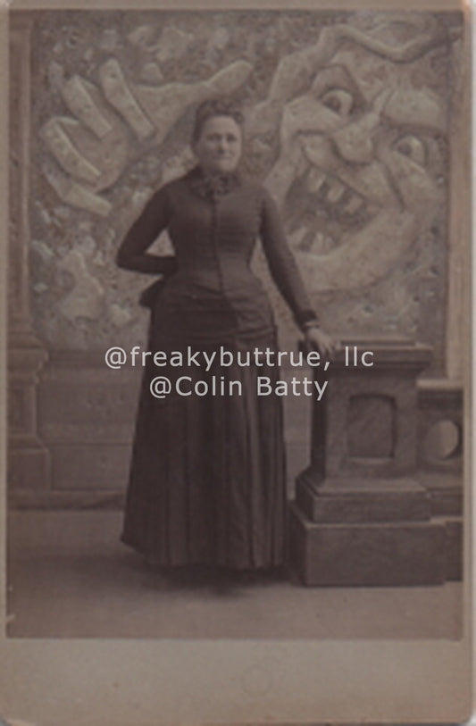 Evil Portrait Behind Woman Print by Colin Batty