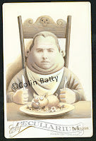 Original Cabinet Card - CC160 Fat Guy Eating Pig