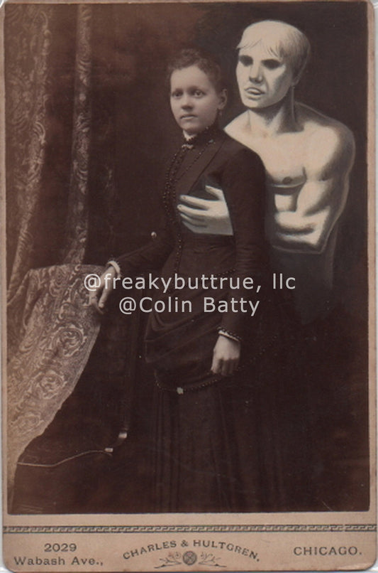 Ghost Holding Woman's Breast Print by Colin Batty
