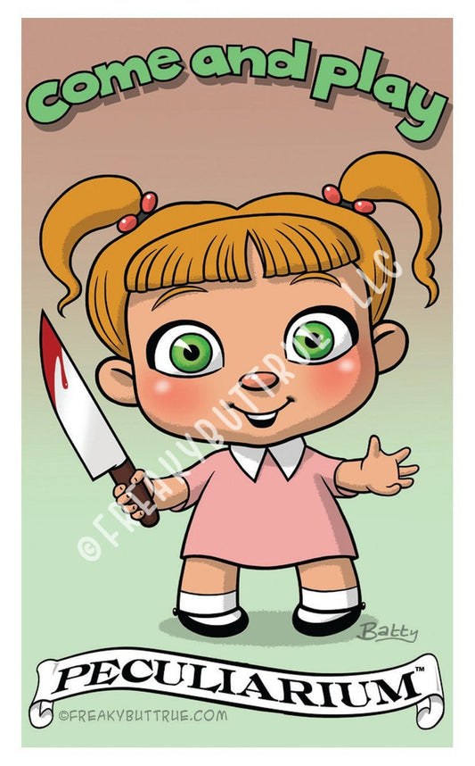 Girl with Knife Sticker