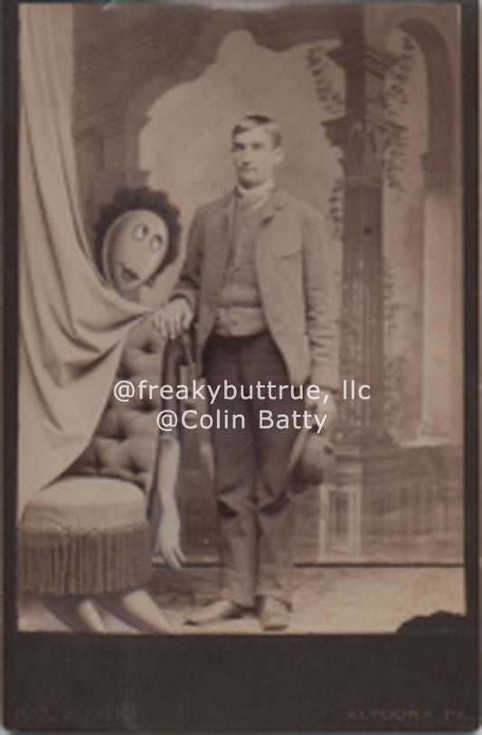 Man with Balloon Head Partner Print by Colin Batty