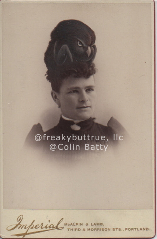 Owl Hat Woman Print by Colin Batty