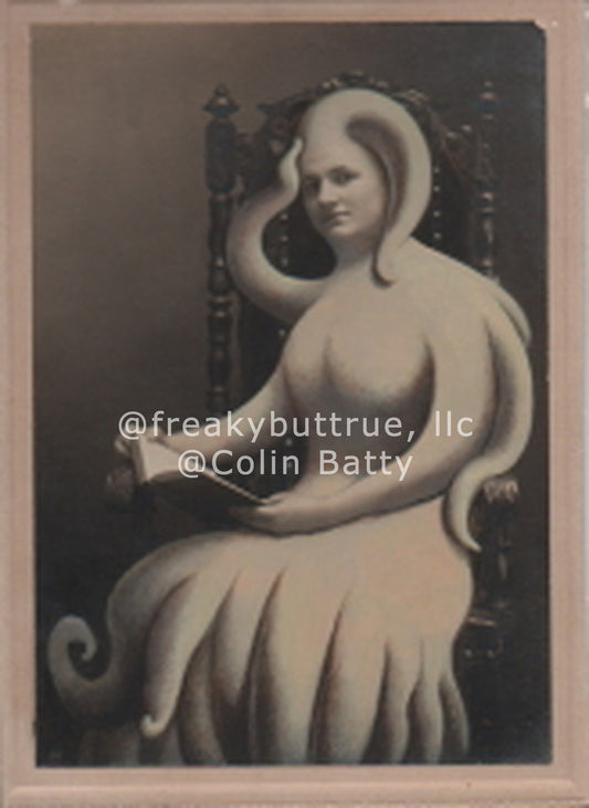 Smooth Tentacle Reading Woman Print by Colin Batty