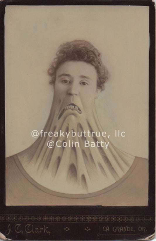 Original Cabinet Card - CC155 Stretchy Face Woman