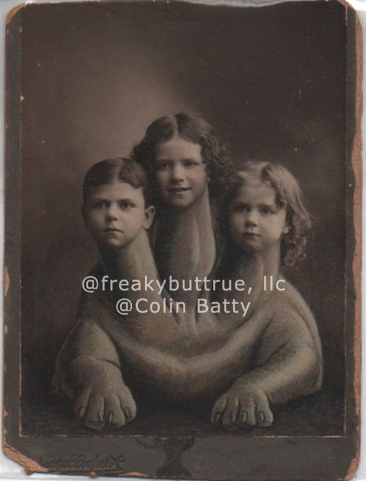 Three-Headed Kid Creature Print by Colin Batty