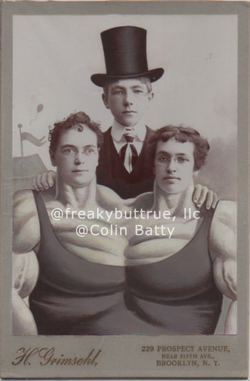 Top Hat Boy with Conjoined Muscle Parents Print by Colin Batty