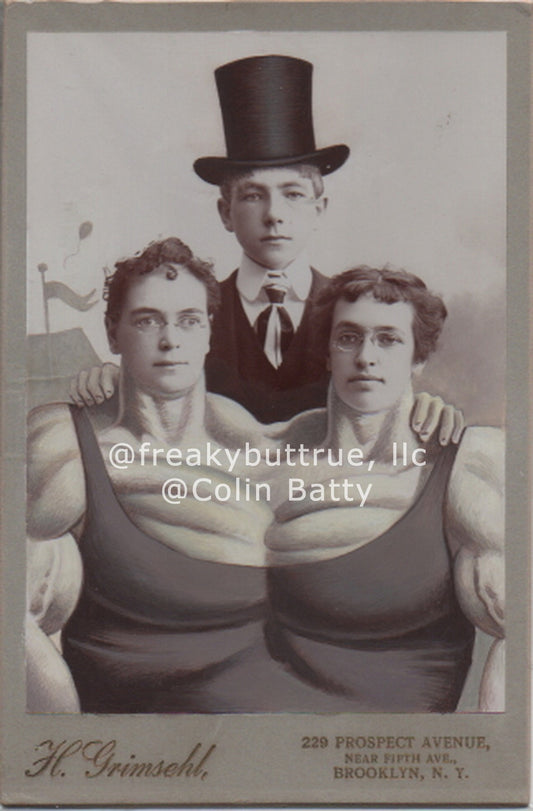 Top Hat Boy with Conjoined Muscle Parents Print by Colin Batty