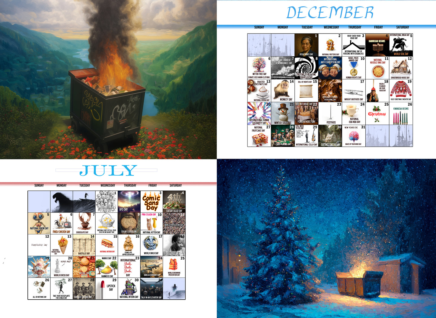 The Freakybuttrue 2026 Dumpster Fire Calendar - Free Shipping!