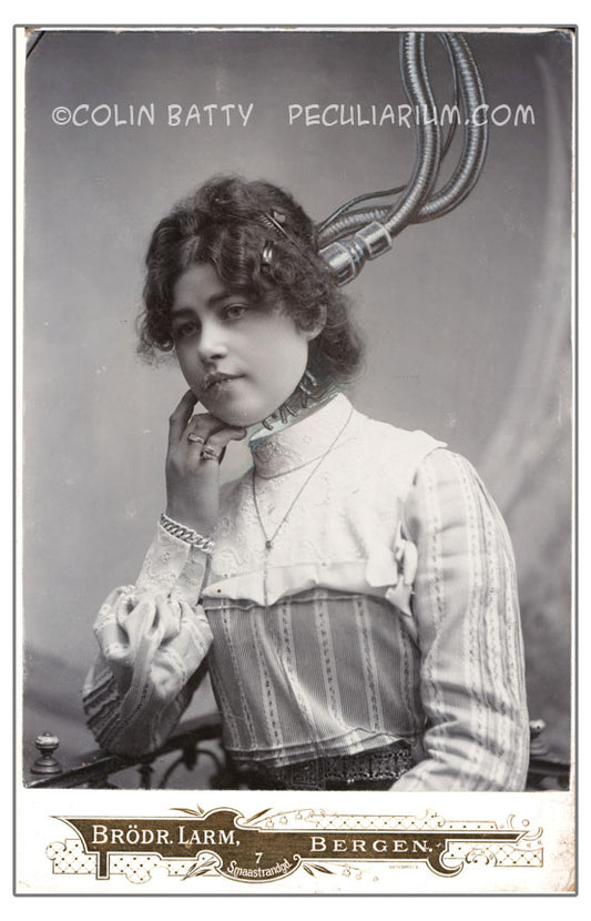 SOLD Original Cabinet Card - CC039 - Miss Astrid Vang and the Etheric Courtship